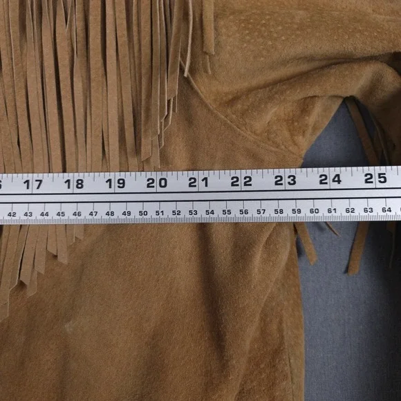 Lew Magram Western Jacket Womens XL Brown Suede Leather Embroidered Fringe Aztec - Picture 11 of 16
